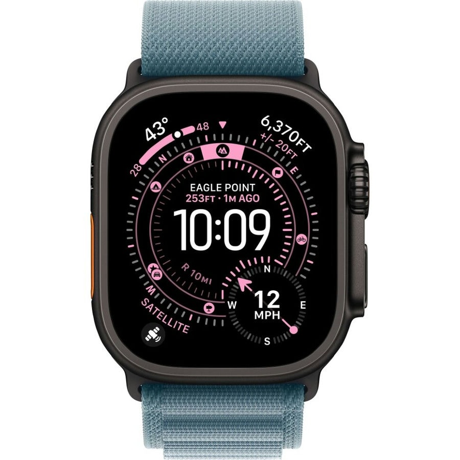 Умные часы Apple Watch Ultra 3 2025 49mm Black Titanium Case with Light Blue Alpine Loop (S)