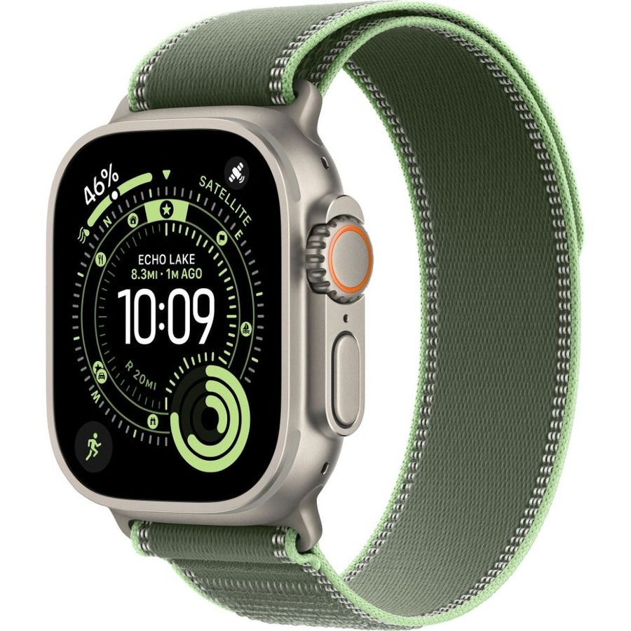 Умные часы Apple Watch Ultra 3 2025 49mm Natural Titanium Case with Green/Neon Trail Loop (S/M)