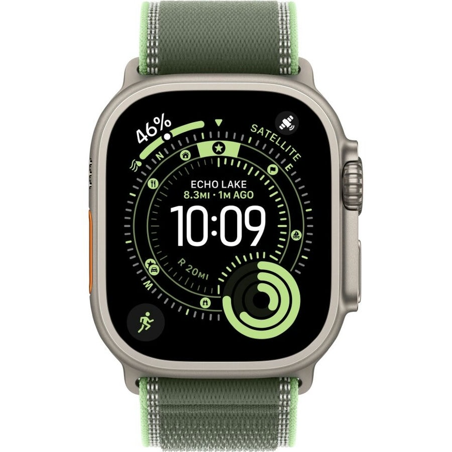 Умные часы Apple Watch Ultra 3 2025 49mm Natural Titanium Case with Green/Neon Trail Loop (S/M)