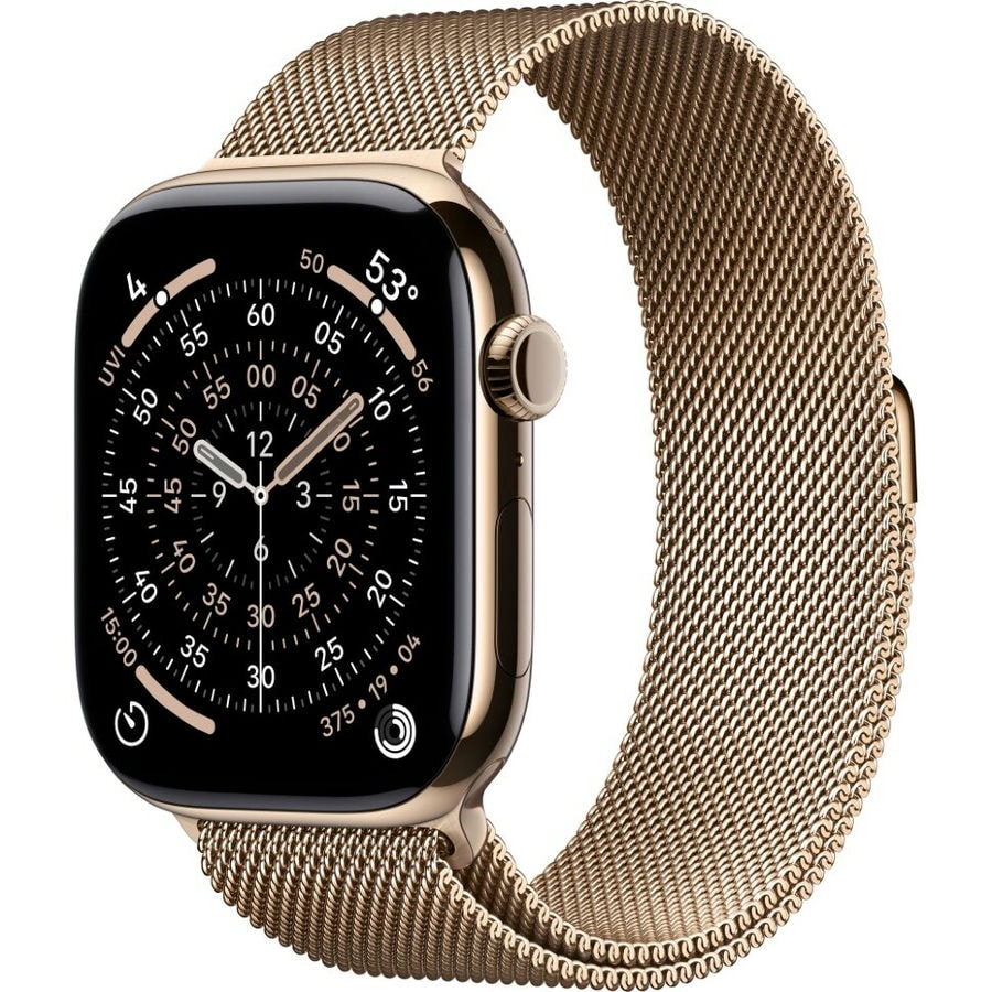 Умные часы Apple Watch Series 11 46mm Gold Titanium Case with Gold Milanese Loop (M/L)