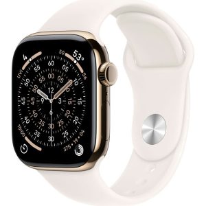 Умные часы Apple Watch Series 11 42mm Gold Titanium Case with Light Blush Sport Band (M/L)