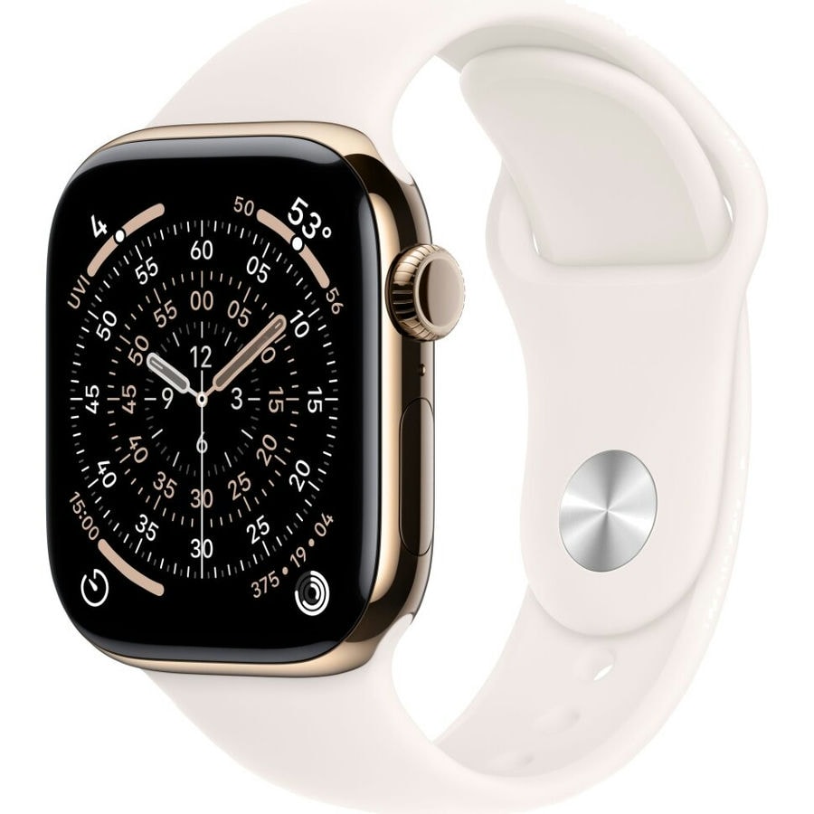 Умные часы Apple Watch Series 11 42mm Gold Titanium Case with Light Blush Sport Band (M/L)