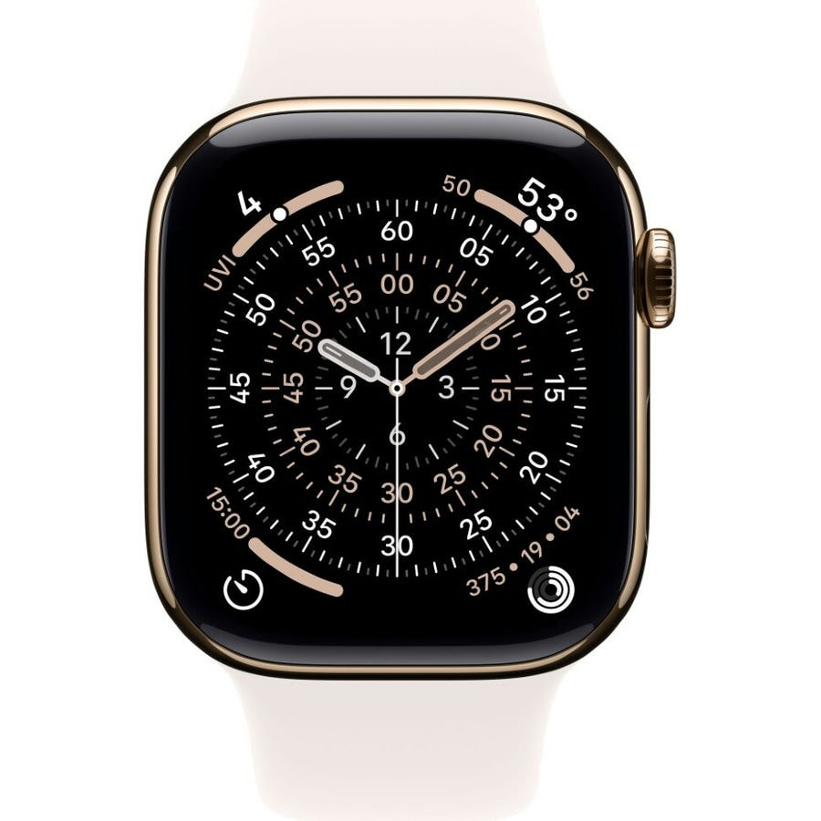 Умные часы Apple Watch Series 11 42mm Gold Titanium Case with Light Blush Sport Band (M/L)