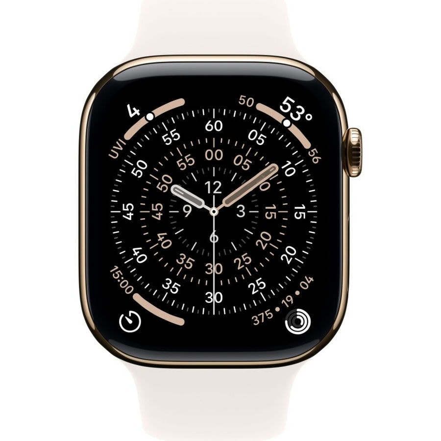 Умные часы Apple Watch Series 11 46mm Gold Titanium Case with Light Blush Sport Band (M/L)