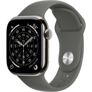 Умные часы Apple Watch Series 11 42mm Natural Titanium Case with Stone Gray Sport Band (S/M)