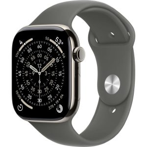 Умные часы Apple Watch Series 11 46mm Natural Titanium Case with Stone Gray Sport Band (S/M)