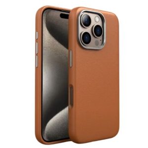 Чехол защитный искусственная кожа для iPhone 16 Pro Max Коричневый