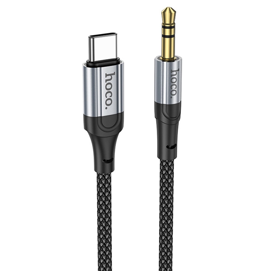 Переходник HOCO UPA26 AUX 3.5mm to USB-C 1m Черный