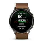 Умные часы Garmin Venu 4 45mm Slate with Black Silicone Band and Brown Leather Band (010-03014-03)