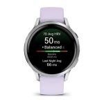 Умные часы Garmin Venu 4 41mm Silver with Periwinkle Silicone Band (010-03013-01)