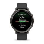 Умные часы Garmin Venu 4 41mm Slate with Black Silicone Band (010-03013-02)