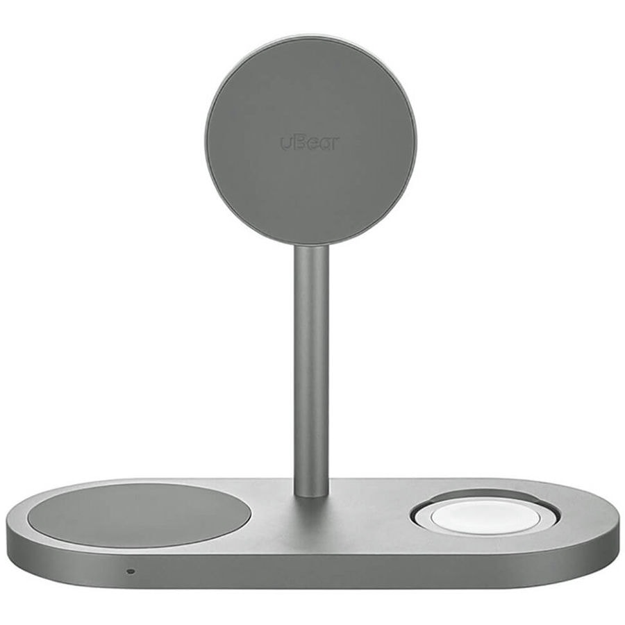 Беспроводное зарядное устройство uBear Stage Ultra 3 в 1 MagSafe Серый
