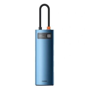 Стыковочная станция Baseus Metal Gleam Series 8 в 1 Multifunctional Type-C HUB Docking Station (WKWG000103) Синий