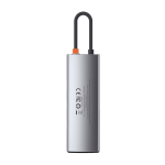 Стыковочная станция Baseus Metal Gleam Series 8 в 1 Multifunctional Type-C HUB Docking Station (WKWG050013) Серый