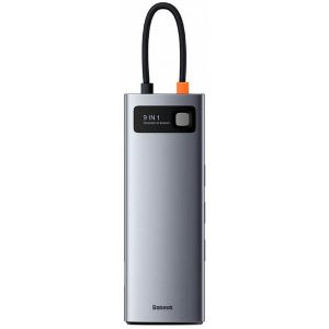 Стыковочная станция Baseus Metal Gleam Series 9 в 1 Multifunctional Type-C HUB Docking Station (CAHUB-CU0G) Серый