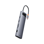 Стыковочная станция Baseus Metal Gleam Series 11 в 1 Multifunctional Type-C HUB Docking Station (CAHUB-CT0G) Серый