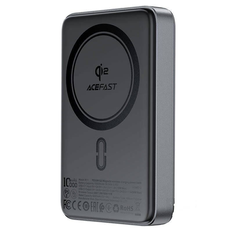 Внешний аккумулятор ACEFAST M11 PWRup PD30W Qi2 15W 10000 мАч Черный