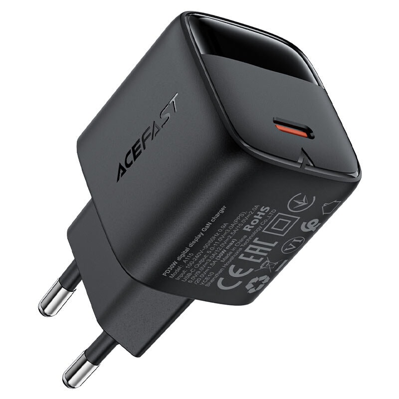 Сетевое зарядное устройство ACEFAST A115 30W GaN USB-C Черный