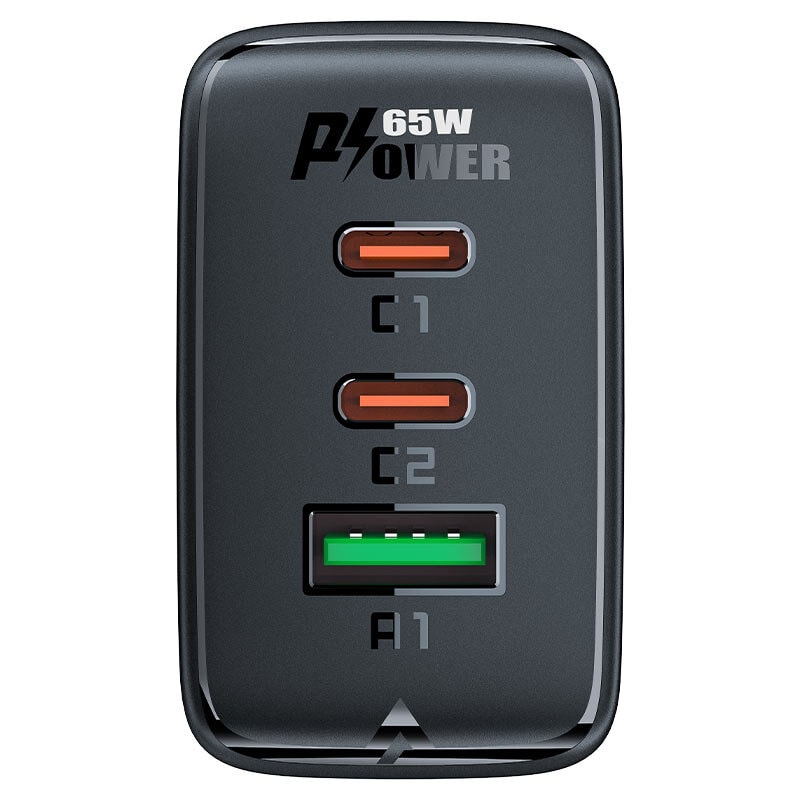 Сетевое зарядное устройство ACEFAST A41 65W GaN USB-C+USB-C+USB Черный