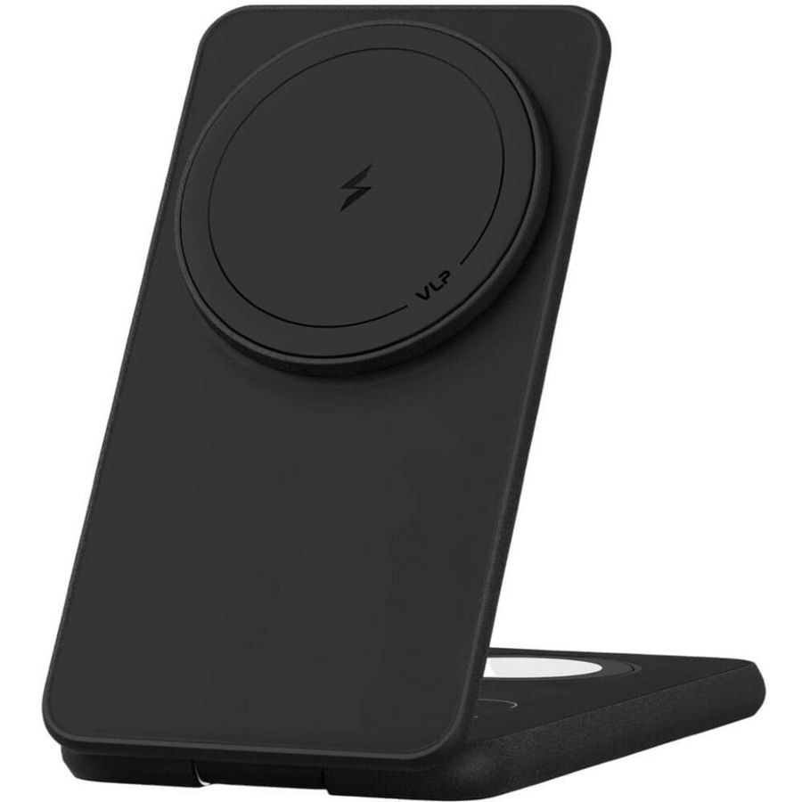 Беспроводное зарядное устройство VLP Alum Power Pro for Apple 3 в 1 Qi2 Черный титан