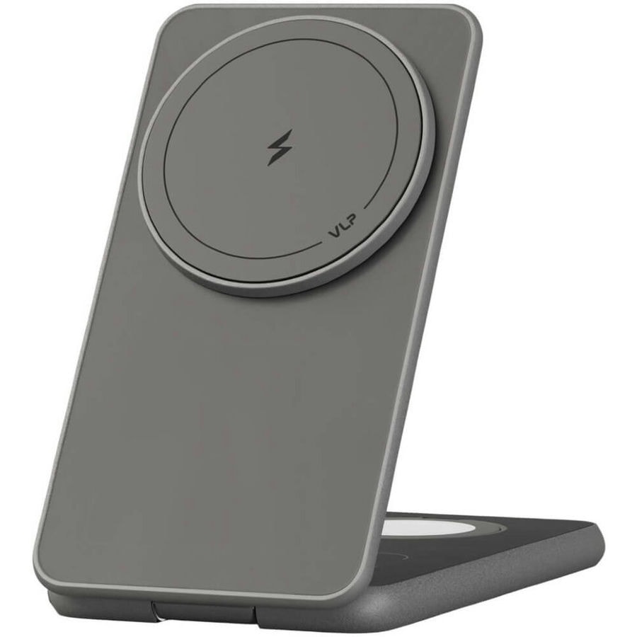 Беспроводное зарядное устройство VLP Alum Power Pro for Apple 3 в 1 Qi2 Натуральный титан
