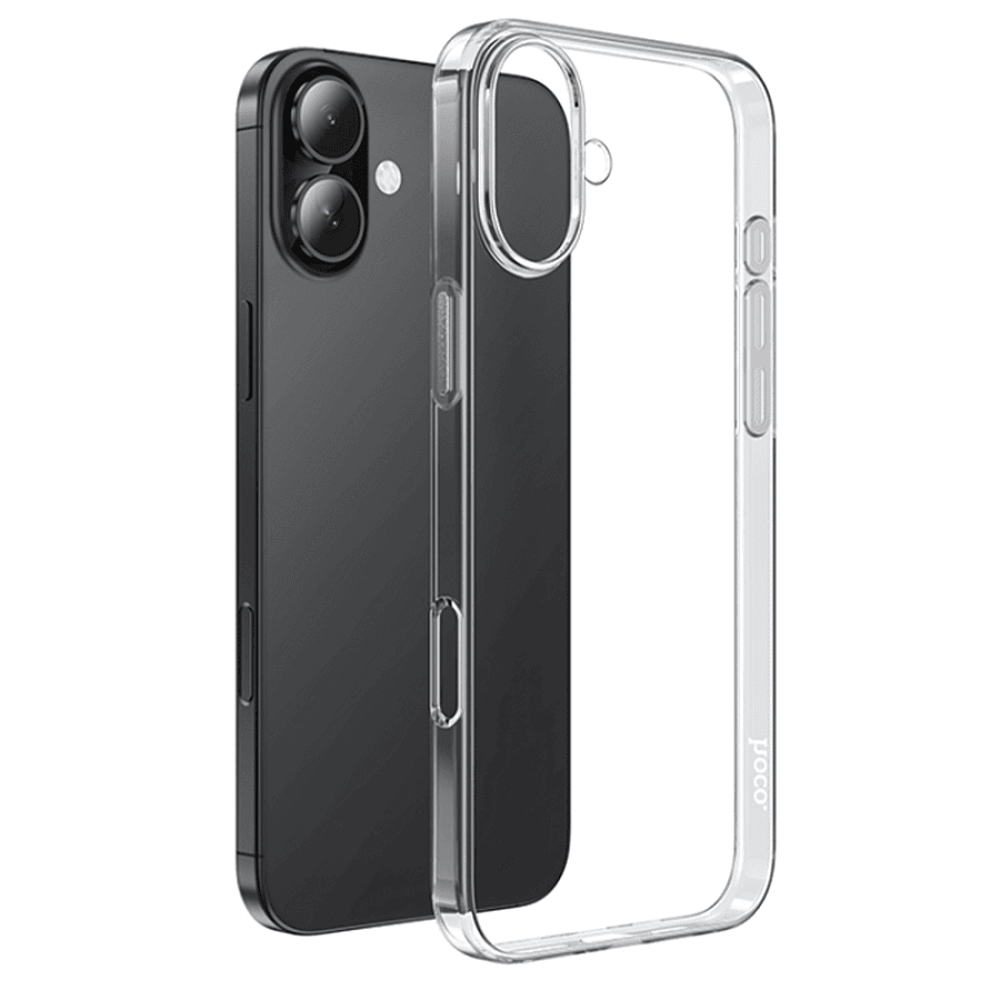 Чехол защитный силиконовый HOCO для iPhone 16 Plus Прозрачный