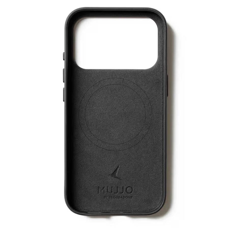Чехол защитный Mujjo Leather для iPhone 17 Pro Черный (Black)