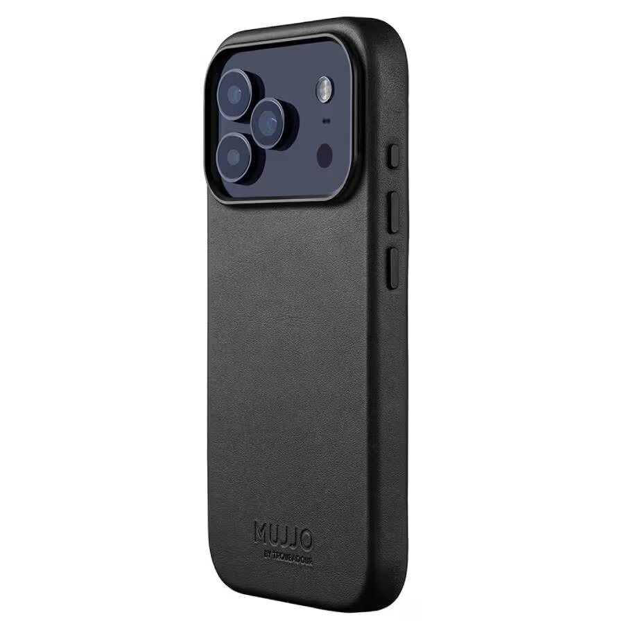 Чехол защитный Mujjo Leather для iPhone 17 Pro Черный (Black)