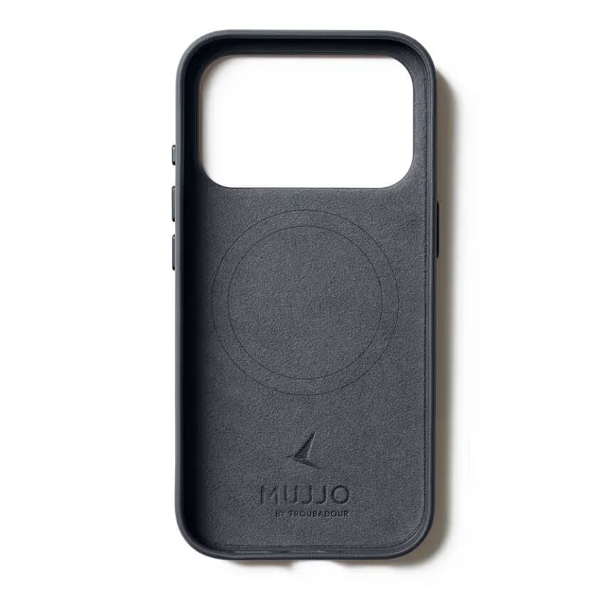 Чехол защитный Mujjo Leather для iPhone 17 Pro Серый (Basalt)