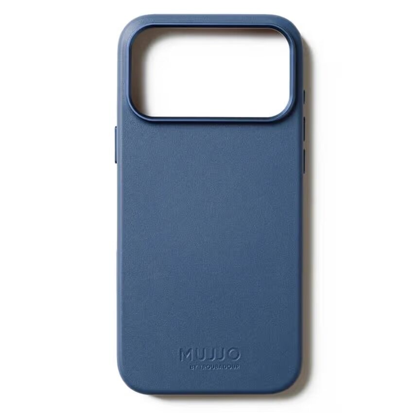 Чехол защитный Mujjo Leather для iPhone 17 Pro Max Синий (Monaco Blue)