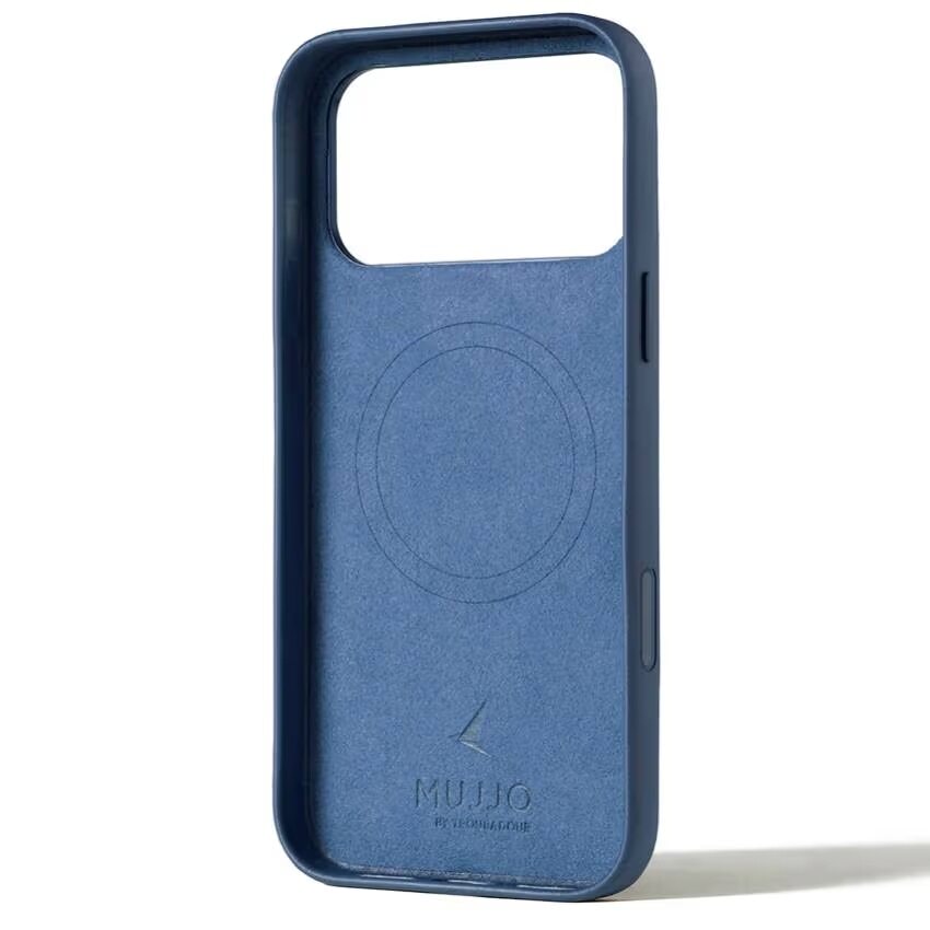 Чехол защитный Mujjo Leather для iPhone 17 Pro Max Синий (Monaco Blue)