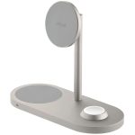 Беспроводное зарядное устройство uBear Stage Pro 3 в 1 MagSafe Титан
