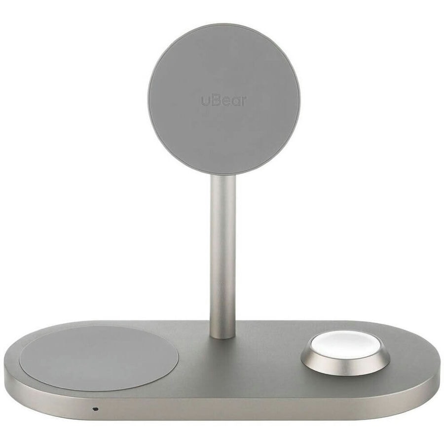 Беспроводное зарядное устройство uBear Stage Pro 3 в 1 MagSafe Титан