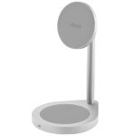 Беспроводное зарядное устройство uBear Stage 2 в 1 MagSafe Серебро