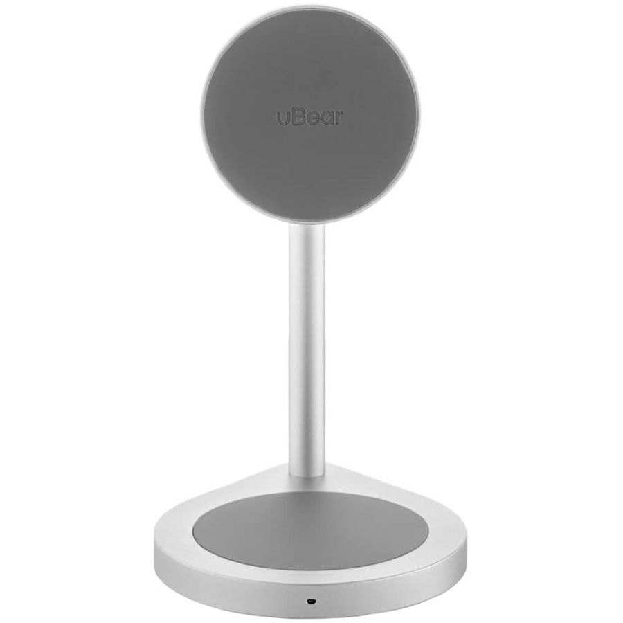 Беспроводное зарядное устройство uBear Stage 2 в 1 MagSafe Серебро