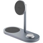 Беспроводное зарядное устройство uBear Stage Pro 3 в 1 MagSafe Серый