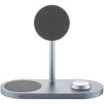 Беспроводное зарядное устройство uBear Stage Pro 3 в 1 MagSafe Серый