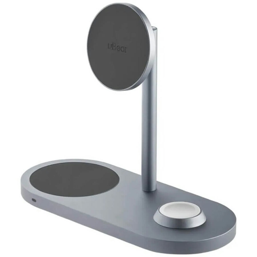 Беспроводное зарядное устройство uBear Stage Pro 3 в 1 Samsung MagSafe Серый