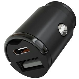 Автомобильное зарядное устройство VLP С-Power 38W USB-C+USB-A PD QC Черный