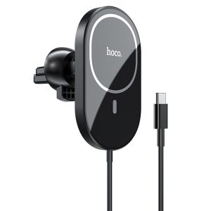 Автомобильный держатель с беспроводной зарядкой HOCO CA90 Powerful 15W Черный