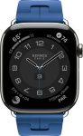 Умные часы Apple Watch Hermes Series 10 46mm Silver Titanium Case with Blue de France Kilim Band