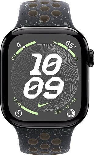 Умные часы Apple Watch Series 10 42mm Jet Black Midnight Aluminum Case with Sky Nike Sport Band (S/M)